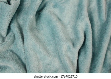 Plush Blanket Wavy Texture. Light Blue With Shadows Waves. 