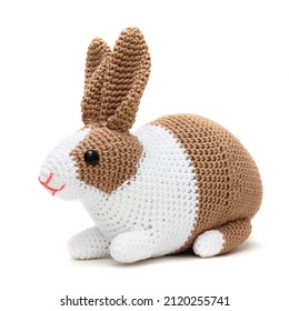 Plush Rabbit Made Amigurumi Technique White Stock Photo 2120255741 ...