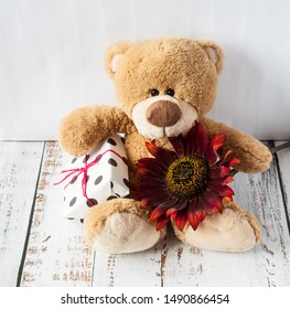 flower teddy bear with free gift box