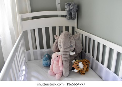toys in baby crib