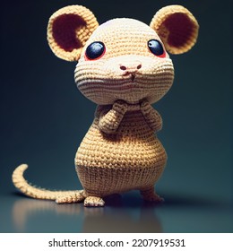 Plushie Crochet Toy Gerbil. Stuffed Animal For Kids.