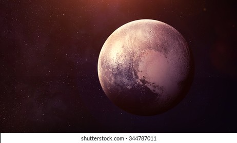 Pluto - High resolution best quality solar system planet.  This image elements furnished by NASA.