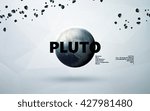 Pluto. Minimalistic style set of planets in the solar system. Elements of this image furnished by NASA