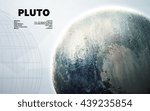 Pluto. Minimalistic style set of planets in the solar system. Elements of this image furnished by NASA