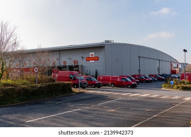 Plymouth, Devon, UK - Dec 19th 2021: Royal Mail, Mail Centre (depot), Fleet Of Postal Vans Parked Outside Loading Bay.