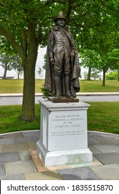 Plymouth, MA - July 3, 2020: Monument To William Bradford, Governor And Historian Of The Plymouth Colony.