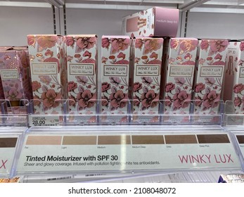 Plymouth, Minnesota - December 30, 2021: Winky Lux Brand Tinted Moisturizer Cosmetics And Face Makeup On Display At A Target Store