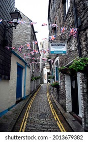 Plymouth  UK - 10 07 2021: Back Street In The City Of Plymouth