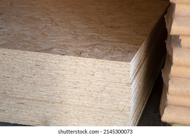 Plywood.Building material.Finishing material for the floor and walls. - Shutterstock ID 2145300073