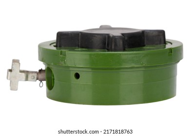 PMN-2 soviet, plastic bodied anti-personnel landmine. Isolated on white background