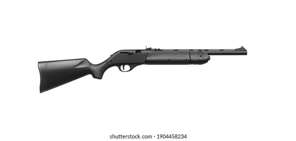 Pneumatic Gun For Sports And Hunting. Air Rifle Isolate On A White Background.