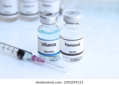 Pneumococcal vaccine in a vial, immunization and treatment of infection, scientific experiment - Shutterstock ID 2392395111