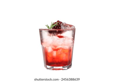 PNG, Cocktail with fresh pomegranate, isolated on white background