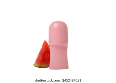 PNG, deodorant with watermelon, isolated on white background.