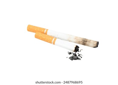 PNG, Extinguished cigarettes, isolated on white background