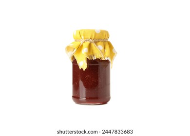 PNG, Glass jar with fig jam, isolated on white background