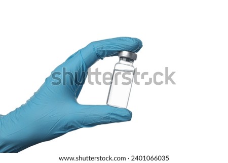 PNG, Glass medical bottle in hand, isolated on white background
