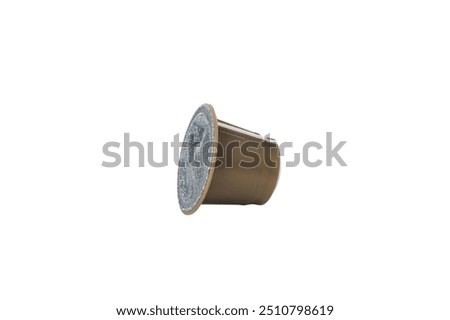PNG, Golden coffee capsule, isolated on white background