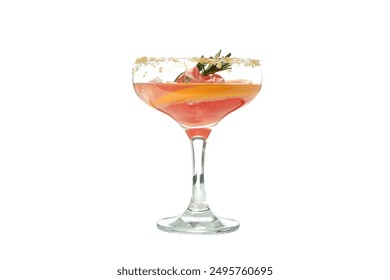 PNG, Grapefruit cocktail in glass, isolated on white background