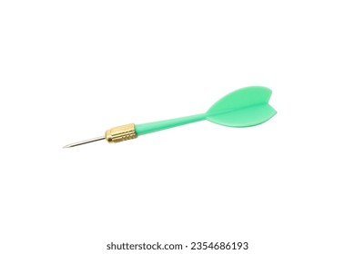 PNG, green dart for darts isolated on white background