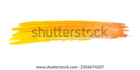 PNG, stroke of orange paint, isolated on white background