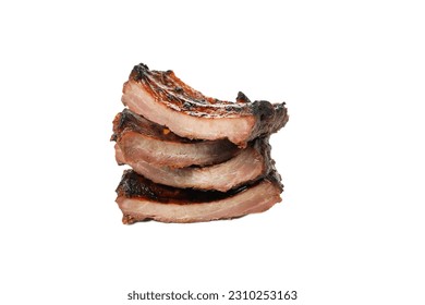 PNG, Tasty BBQ meat isolated on white background