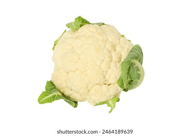 PNG, Whole cauliflower with leaves, isolated on white background