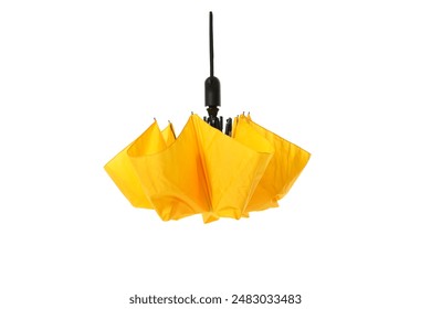 PNG, yellow umbrella isolated on white background.