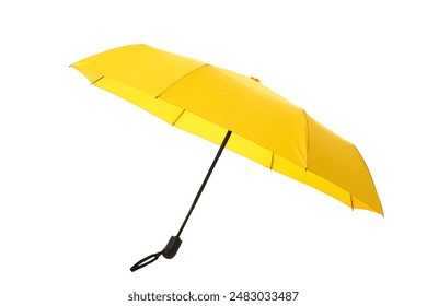 PNG, yellow umbrella isolated on white background.