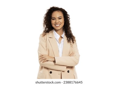 PNG,Attractive businesswoman in a suit, isolated on white background