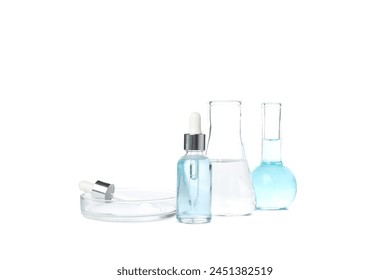 PNG,Cosmetics with chemical tubes, isolated on white background