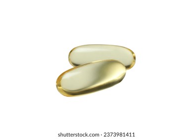 PNG,Omega pills close-up, isolated on white background