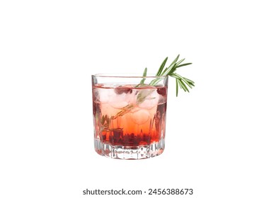 PNG,Pomegranate cocktail in a glass, isolated on white background