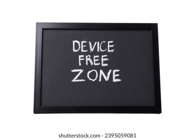 PNG,The inscription "device free zone" on a black board, isolated on white background - Shutterstock ID 2395059081