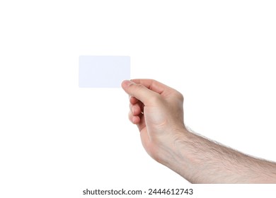 PNG,the man is holding a blank piece of paper, isolated on white background