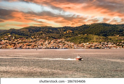 Pnoramic view of Spetses island,Greece.