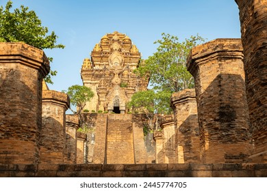 Po Nagar Cham Towers in Nha Trang, Vietnam. Thap Ba Po Nagar is a Cham temple tower in Nha Trang city. Architectural complex Po Nagar Cham towers. Travel photo, nobody - Powered by Shutterstock