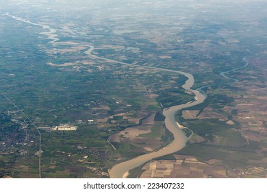 Po River Italy Aerial View