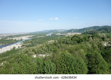 Po River View From Fortress Of Verrua Savoia