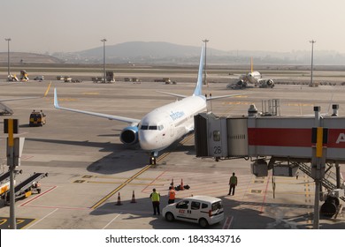 Pobeda Airlines Plane At The International Terminal Sabiha Gokcen Airport: Istanbul/Turkey: 10/18/2020