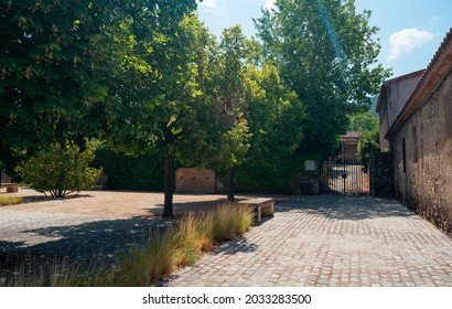 Poblet, Tarragona, Spain; August 22, 2021: Poblet Monastery  Is A Cistercian Monastery, Founded In 1151, Located At The Foot Of The Prades Mountains, In The Region Of Conca De Barberà.