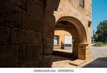 Poblet, Tarragona, Spain; August 22, 2021: Poblet Monastery  Is A Cistercian Monastery, Founded In 1151, Located At The Foot Of The Prades Mountains, In The Region Of Conca De Barberà.