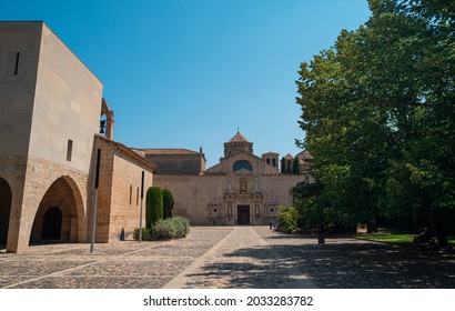 Poblet, Tarragona, Spain; August 22, 2021: Poblet Monastery  Is A Cistercian Monastery, Founded In 1151, Located At The Foot Of The Prades Mountains, In The Region Of Conca De Barberà.