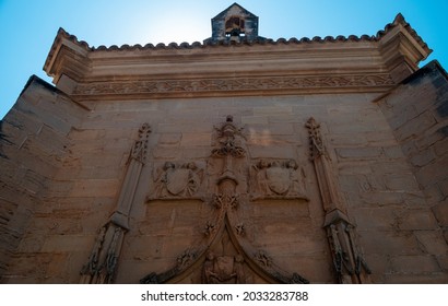 Poblet, Tarragona, Spain; August 22, 2021: Poblet Monastery  Is A Cistercian Monastery, Founded In 1151, Located At The Foot Of The Prades Mountains, In The Region Of Conca De Barberà.