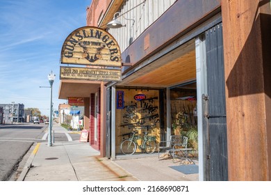 Pocatello, Idaho: November 3, 2021:  A Gun Store In The Town Of Pocatello, Idaho.  The Right To Own Firearms Is Protected By The Second Amendment To The United States Constitution.  