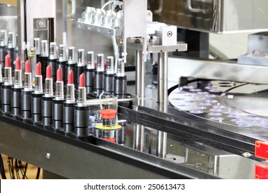 Pocatello, Idaho, USA June 18, 2012 A vial filling machine in a cosmetics factory.