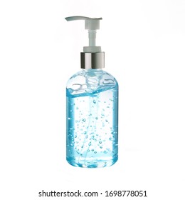 Pocket antiseptic hand sanitizer gel isolated on white background,corona virus prevention medical hand sanitizer gel,hydro alcoholic ,transparent blue antibacterial liquid with oxygen bubbles - Powered by Shutterstock