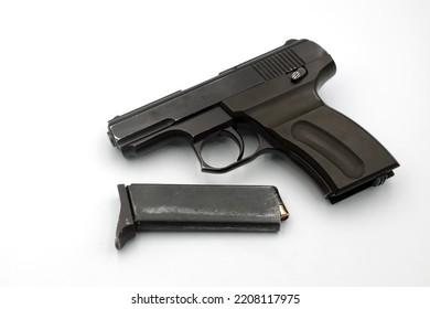 Pocket Gas Pistol On White Background