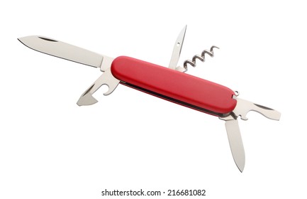 Pocket Knife Isolated On White Background  