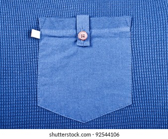 Pocket Men's Blue Shirt Close Up